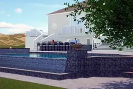 3D CAD backyard Pool drawing