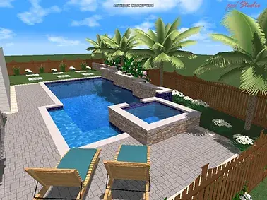 Lafayette Pool Design 3D CAD image