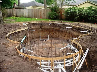 Riverbank Swimming pool construction - forming & steel plus electrical and plumbing.
