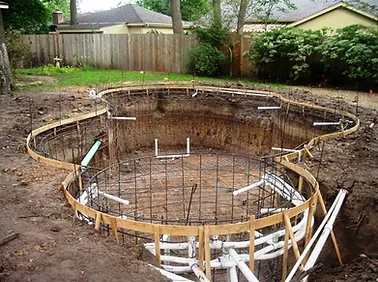 Pleasanton Swimming pool construction - forming & steel plus electrical and plumbing.