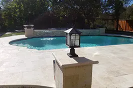 Riverbank Pool lighting and backyard construction